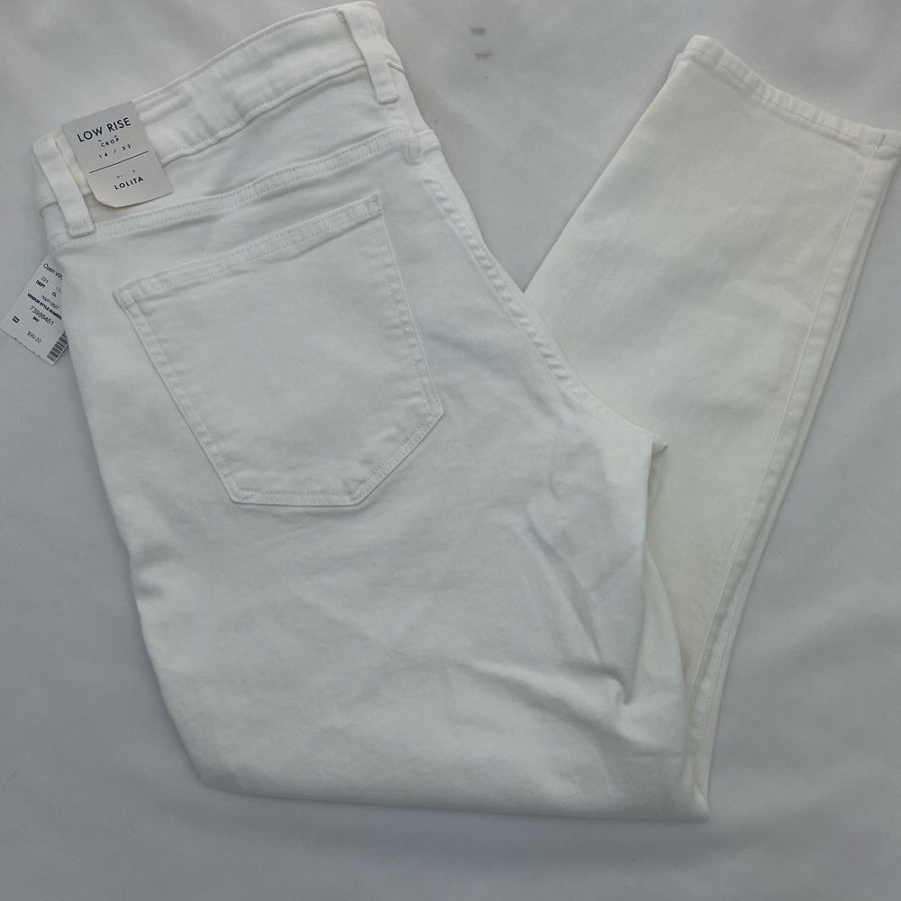 Lucky Brand Lolita White Denim Crop Jeans Stretch Pants NWT Women's Sz  14 / 32